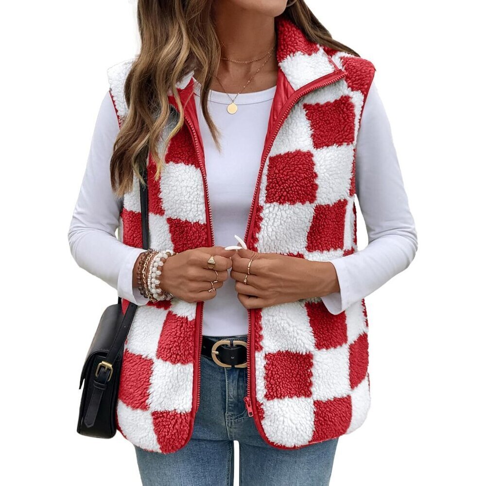 Women's Fleece Vest Casual Sleeveless Jacket Lightweight Pockets Fall